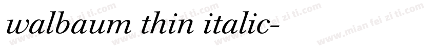 walbaum thin italic字体转换